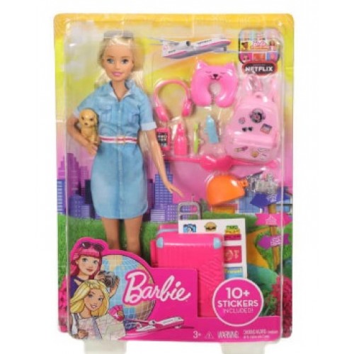 Barbie Seyahatte Bebeği ve Aksesuarları FWV25